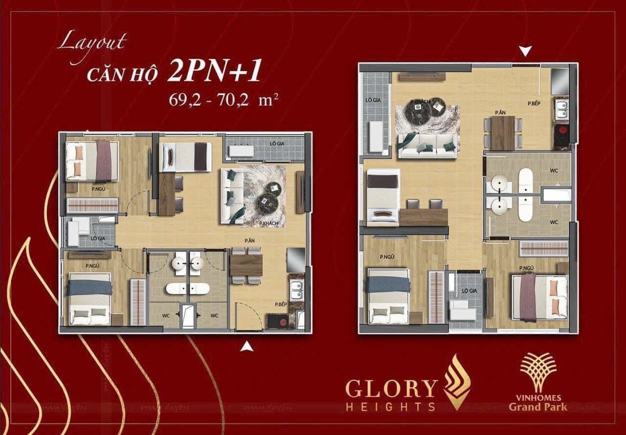 Mặt bằng nội thất căn tiêu chuẩn